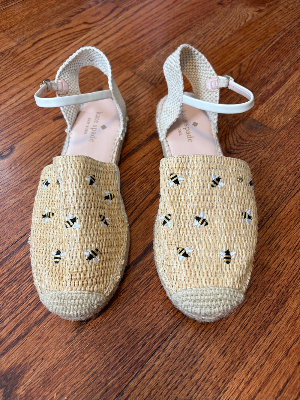 Kate Spade Bonnie Bee Straw Flats look shoes espadrille women’s size 9.5